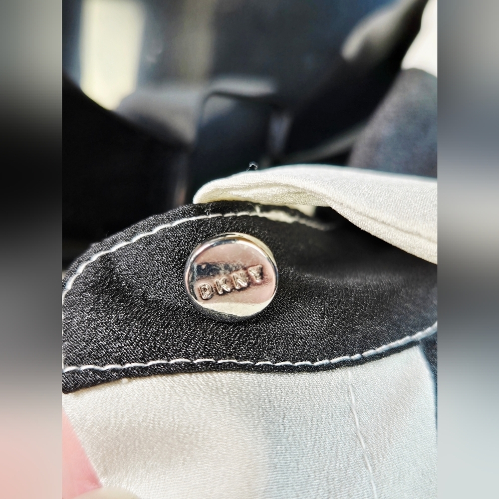 Dkny Mixed Stripe Whimsigoth Elevated Basic Blous… - image 4